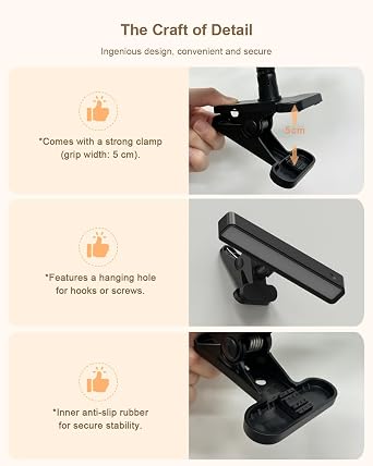 Rotatable Magnetic LED Reading Light Bar – 6000mAh Rechargeable with Remote (Black)