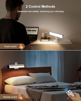 Rotatable Magnetic LED Reading Light Bar – 6000mAh Rechargeable with Remote (White)