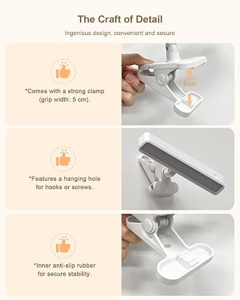 Rotatable Magnetic LED Reading Light Bar – 6000mAh Rechargeable with Remote (White)