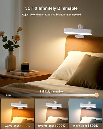 Rotatable Magnetic LED Reading Light Bar – 6000mAh Rechargeable with Remote (White)