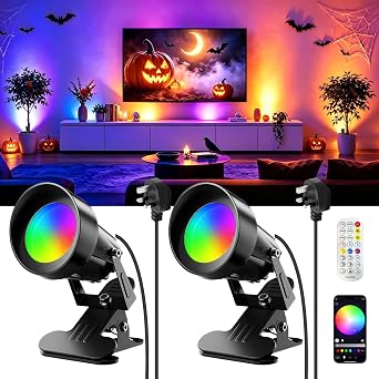 Smart Multi-Colour Ambient Clip Spotlights with Remote Control (Twin Pack)