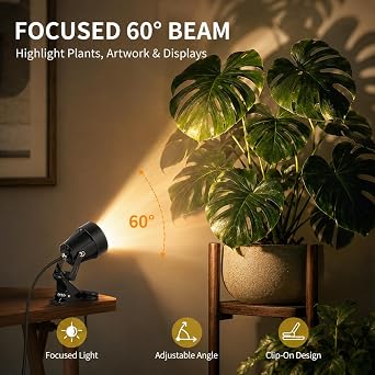 Warm White Architectural Clip-On Spotlights – UK 3-Pin Plug (Twin Pack)
