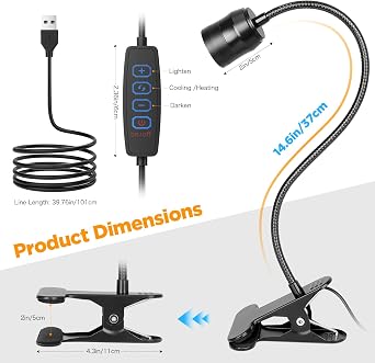 Bedside Book Reading Clip Lights – 360° Flexible USB Lamps (Twin Pack)