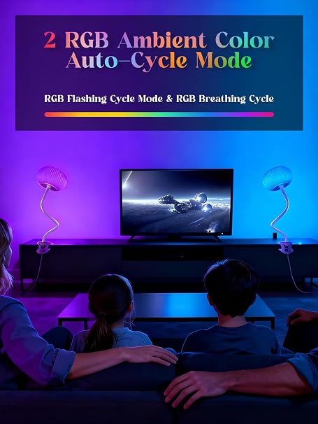 Aura RGB Bedside Clip-On Night Light – 10-Colour Ambient Reading Lamp