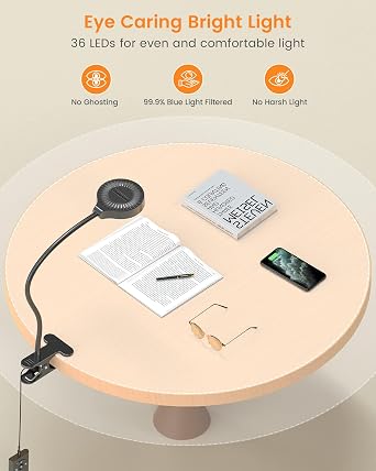 Heavy-Duty Clamp Bedside Reading Light – Multi-Mode Remote & UK Plug