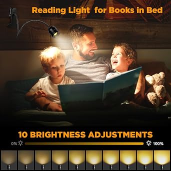 Bedside Book Reading Clip Lights – 360° Flexible USB Lamps (Twin Pack)