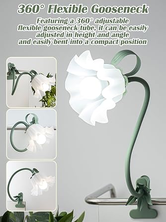 Flora Decorative Clip-On Bedside Lamp – 3-Colour Soft Ambient Night Light (Warm White)