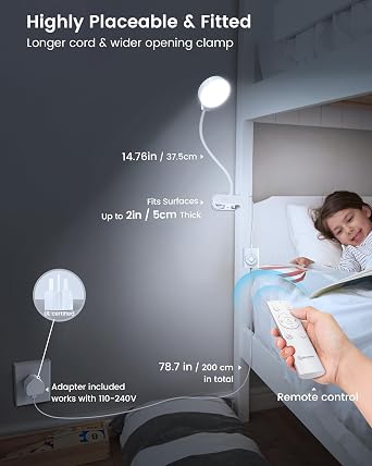 High-CRI 36-LED Bedside Task Lamp – Wireless Remote & UK 3-Pin Adapter