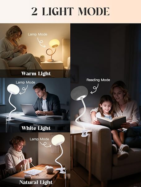 Aura RGB Bedside Clip-On Night Light – 10-Colour Ambient Reading Lamp