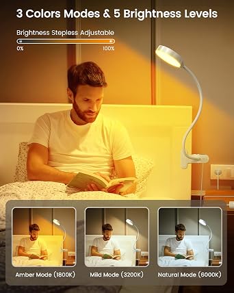 Flexible 36-LED Gooseneck Reading Lamp – UK Plug (Pure White)