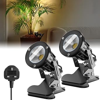 Indoor Accent Clip-On Spotlights – 3000K Warm White Focus Lamps (Twin Pack)