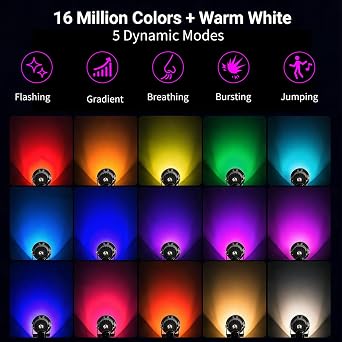 Smart Multi-Colour Ambient Clip Spotlights with Remote Control (Twin Pack)