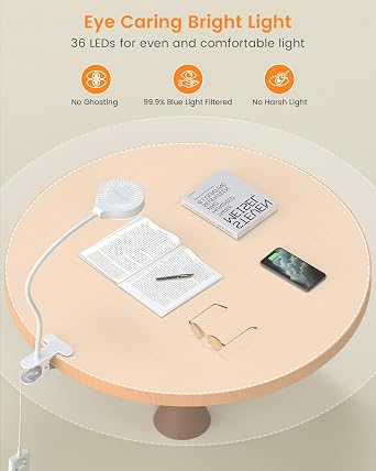 Flexible 36-LED Gooseneck Reading Lamp – UK Plug (Pure White)