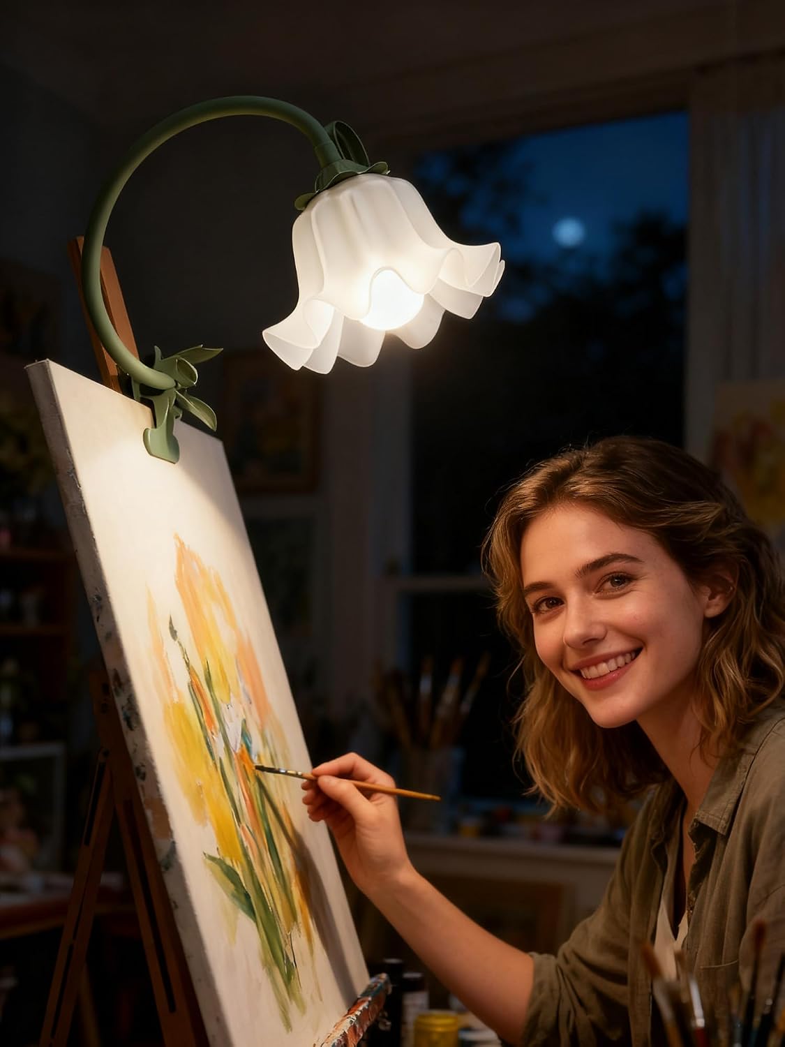 Flora Decorative Clip-On Bedside Lamp – 3-Colour Soft Ambient Night Light (Warm White)
