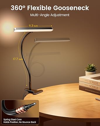 Wide-Beam 57-LED Reading Clip Light – Multi-Tone Eye-Caring Bedside Lamp