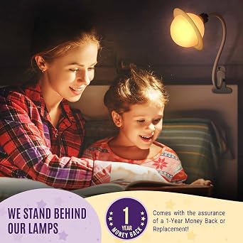 Saturn Dimmable LED Clip-On Night Light – 7-Colour Gentle Nursery Lamp