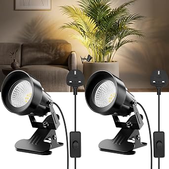 Warm White Architectural Clip-On Spotlights – UK 3-Pin Plug (Twin Pack)
