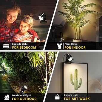 Indoor Accent Clip-On Spotlights – 3000K Warm White Focus Lamps (Twin Pack)