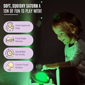 Saturn Dimmable LED Clip-On Night Light – 7-Colour Gentle Nursery Lamp