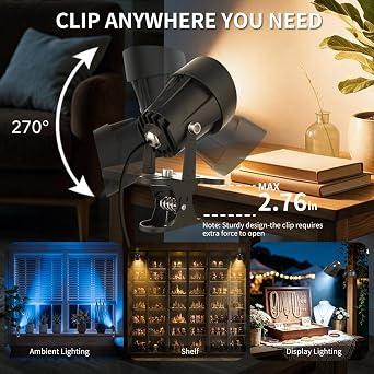 Smart Multi-Colour Ambient Clip Spotlights with Remote Control (Twin Pack)