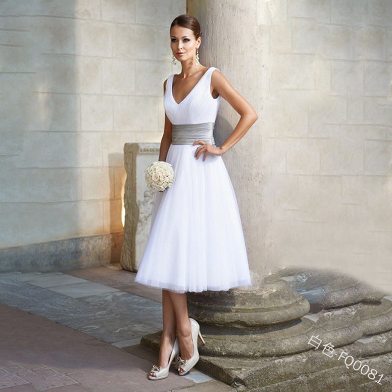 Solid V-Neck Sleeveless A-Line Midi Dress