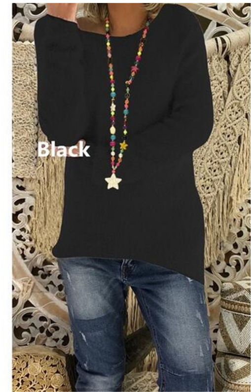 Women's Solid Color Long Sleeve Loose Knit Sweater