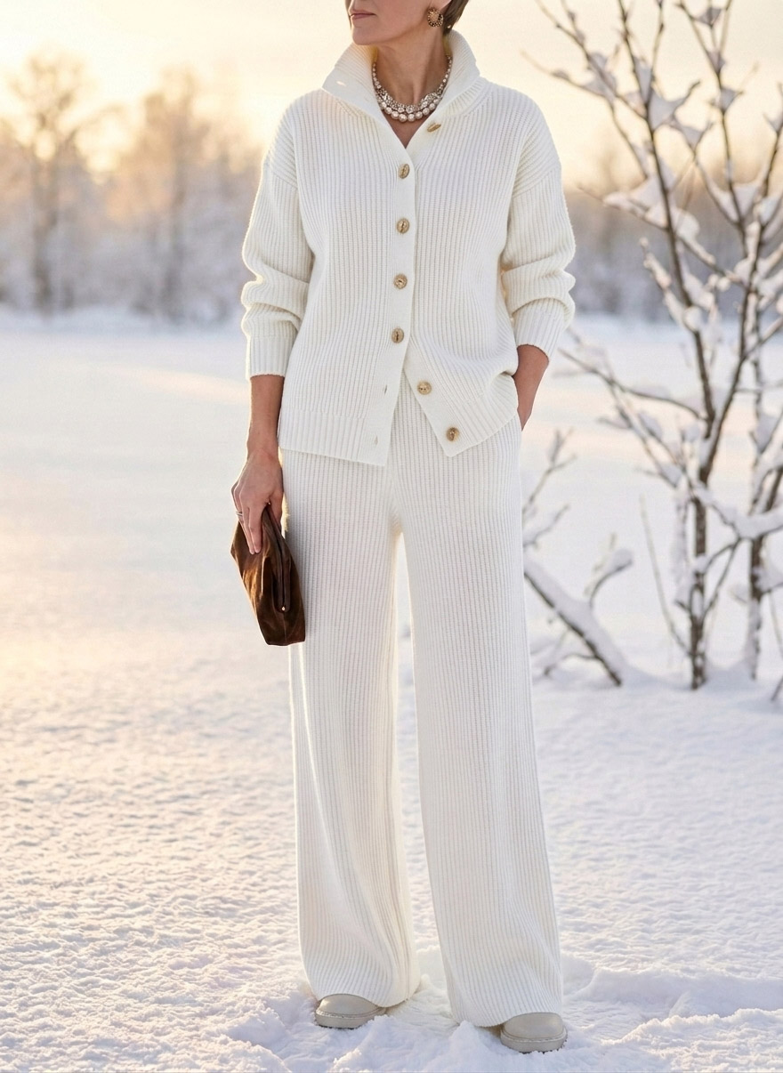 Women's Ribbed Knit Two-Piece Set