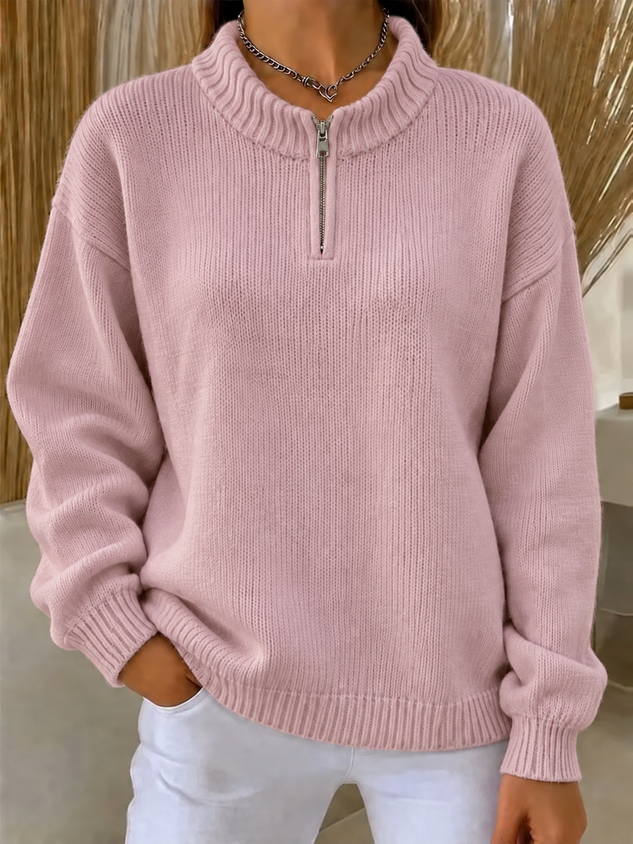 New Arrivals🔥Women's Cozy Half Zip Mock Neck Knit Sweater