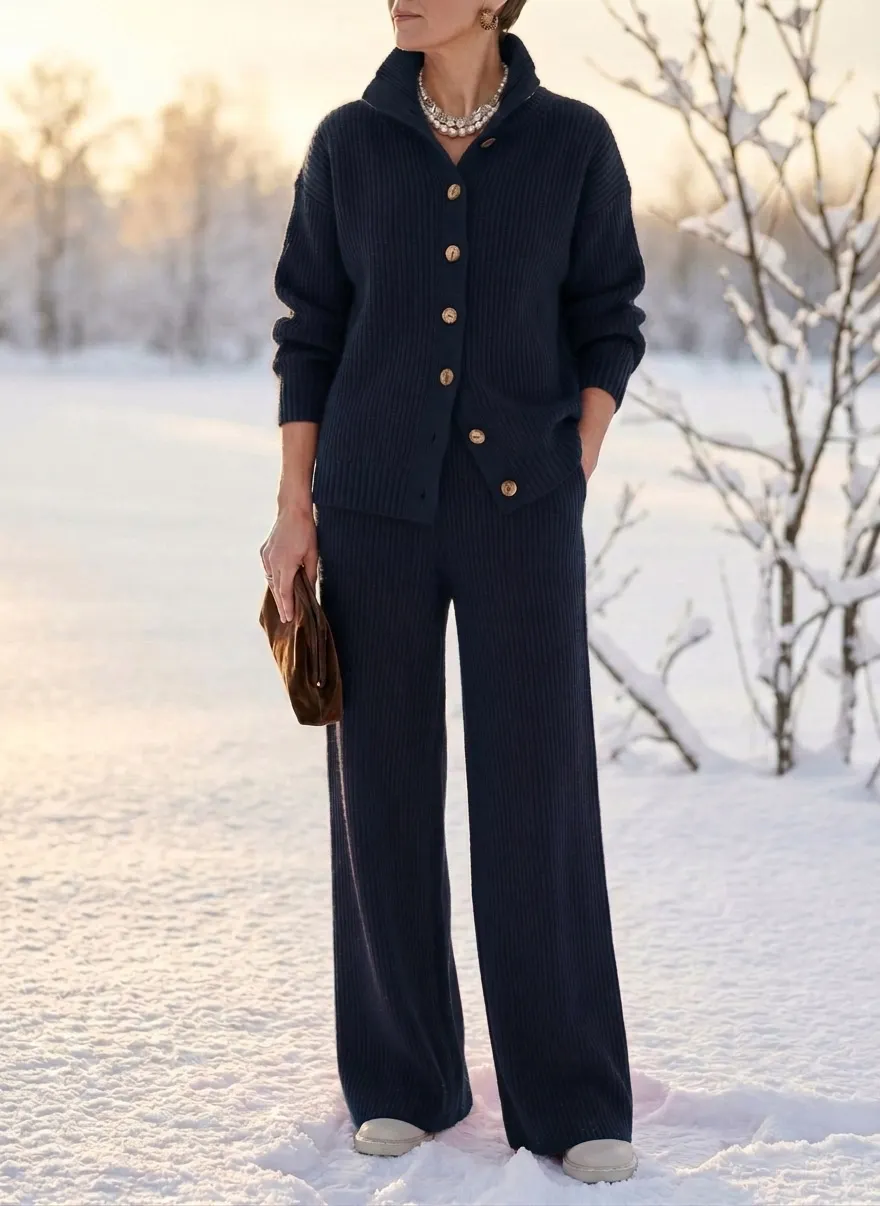 Women's Ribbed Knit Two-Piece Set