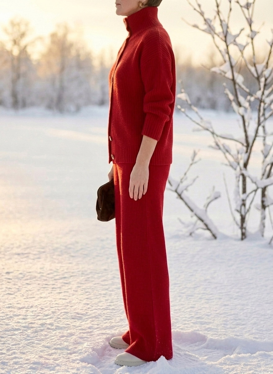 Women's Ribbed Knit Two-Piece Set