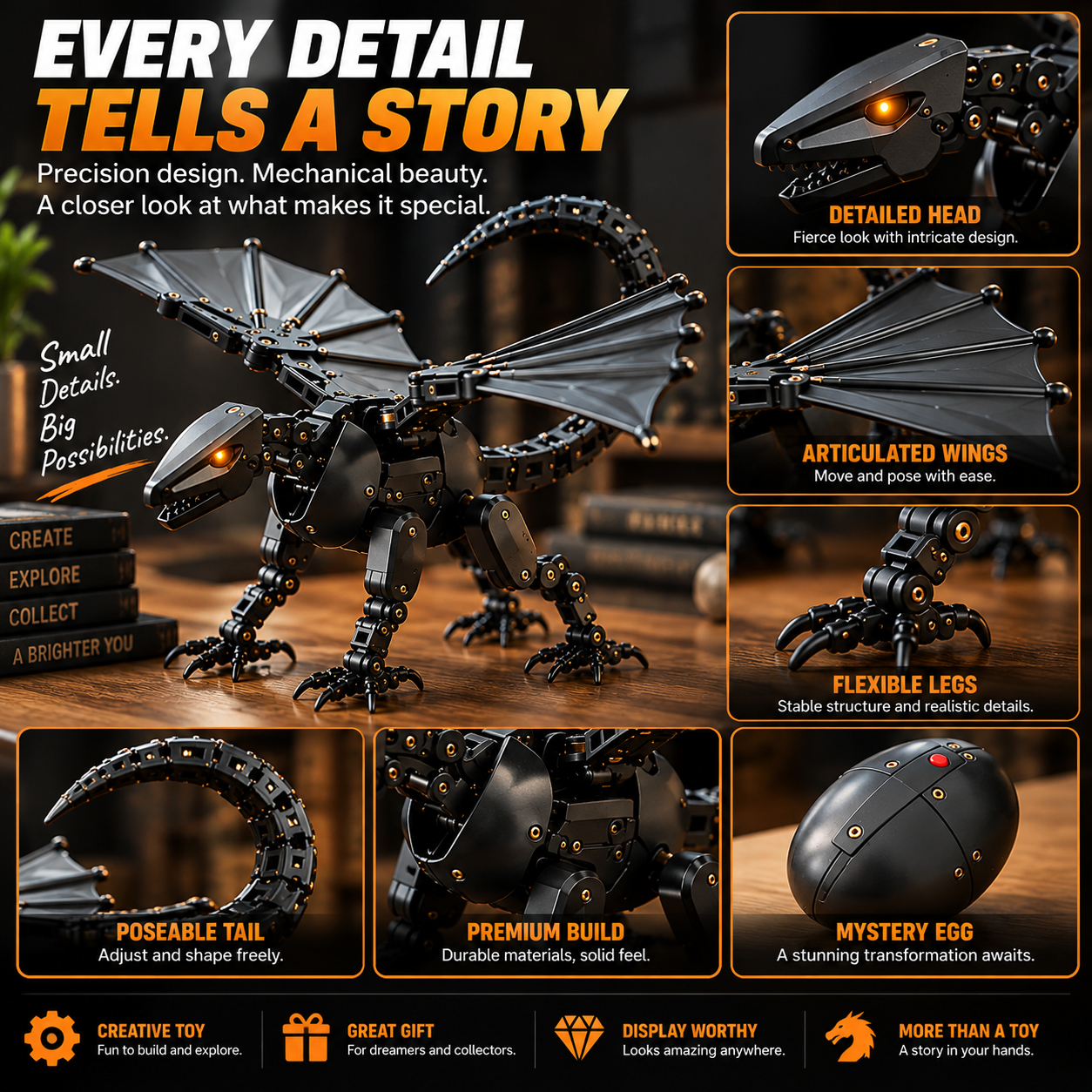 ⚡DragonMorph – Egg to Dragon Transforming Mechanical Toy
