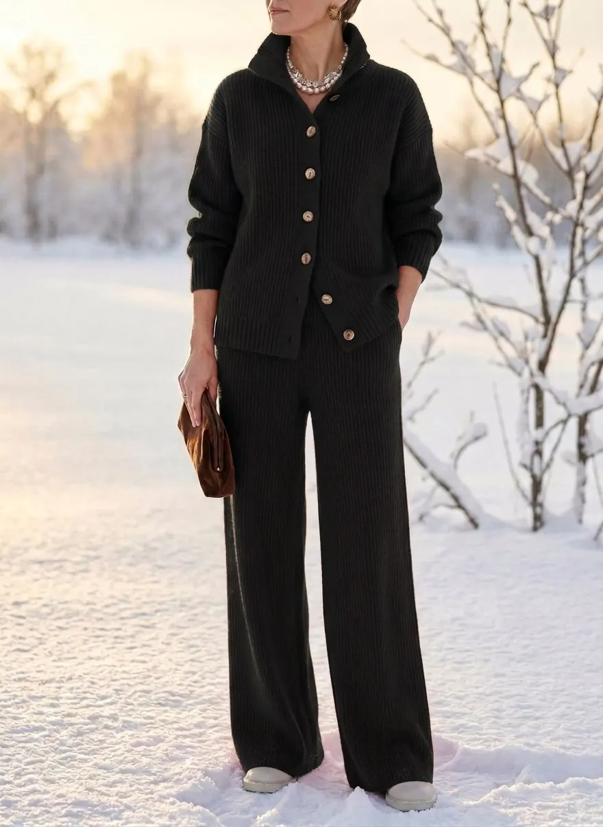 Women's Ribbed Knit Two-Piece Set