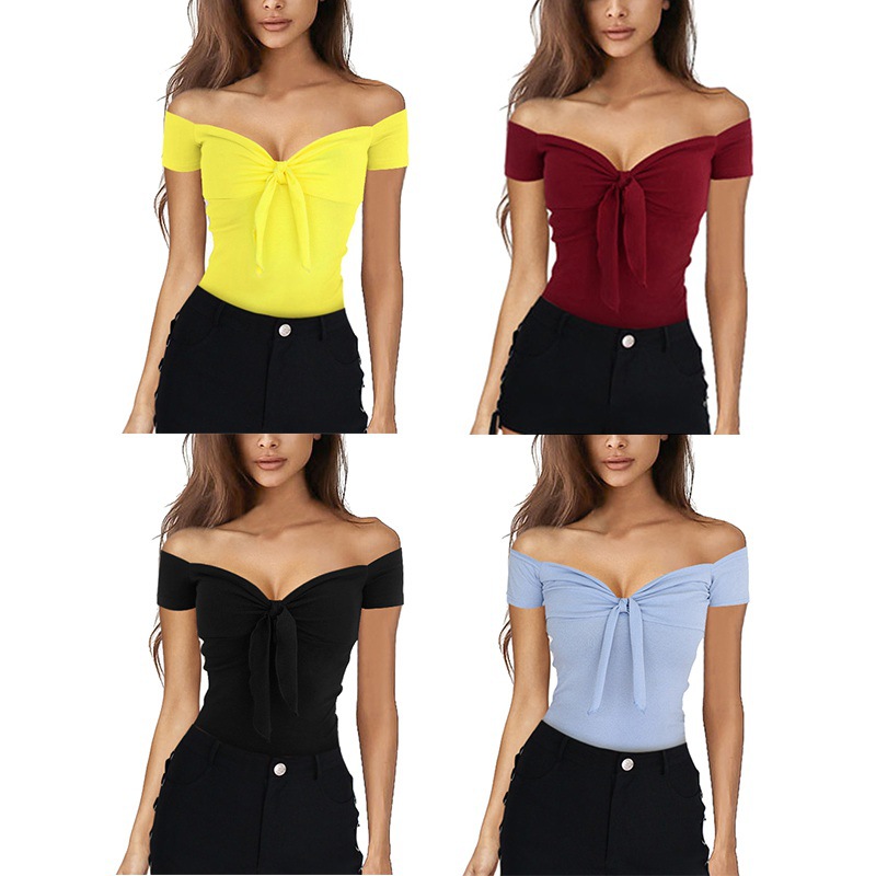 Women's V-Neck Slim Fit Short Sleeve T-Shirt