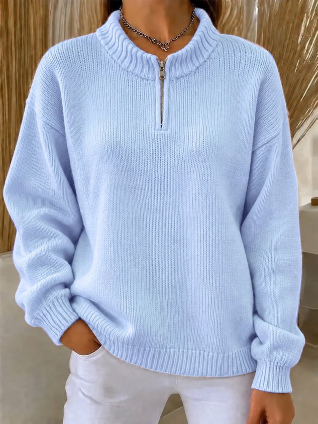 New Arrivals🔥Women's Cozy Half Zip Mock Neck Knit Sweater