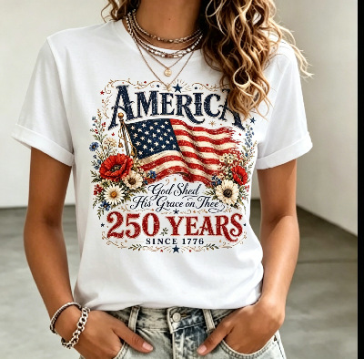 Women's Summer V-Neck Short Sleeve 3D Print T-Shirt