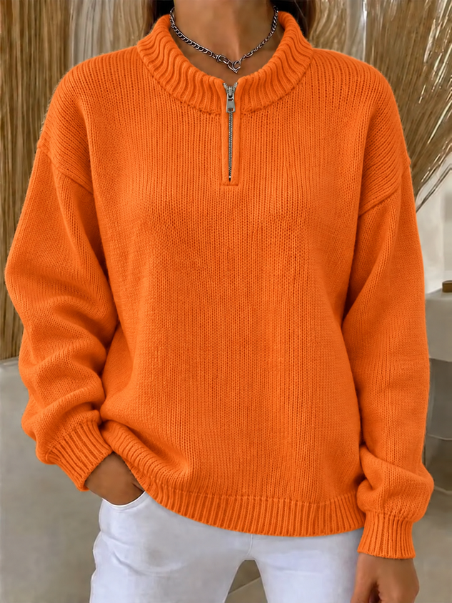 New Arrivals🔥Women's Cozy Half Zip Mock Neck Knit Sweater