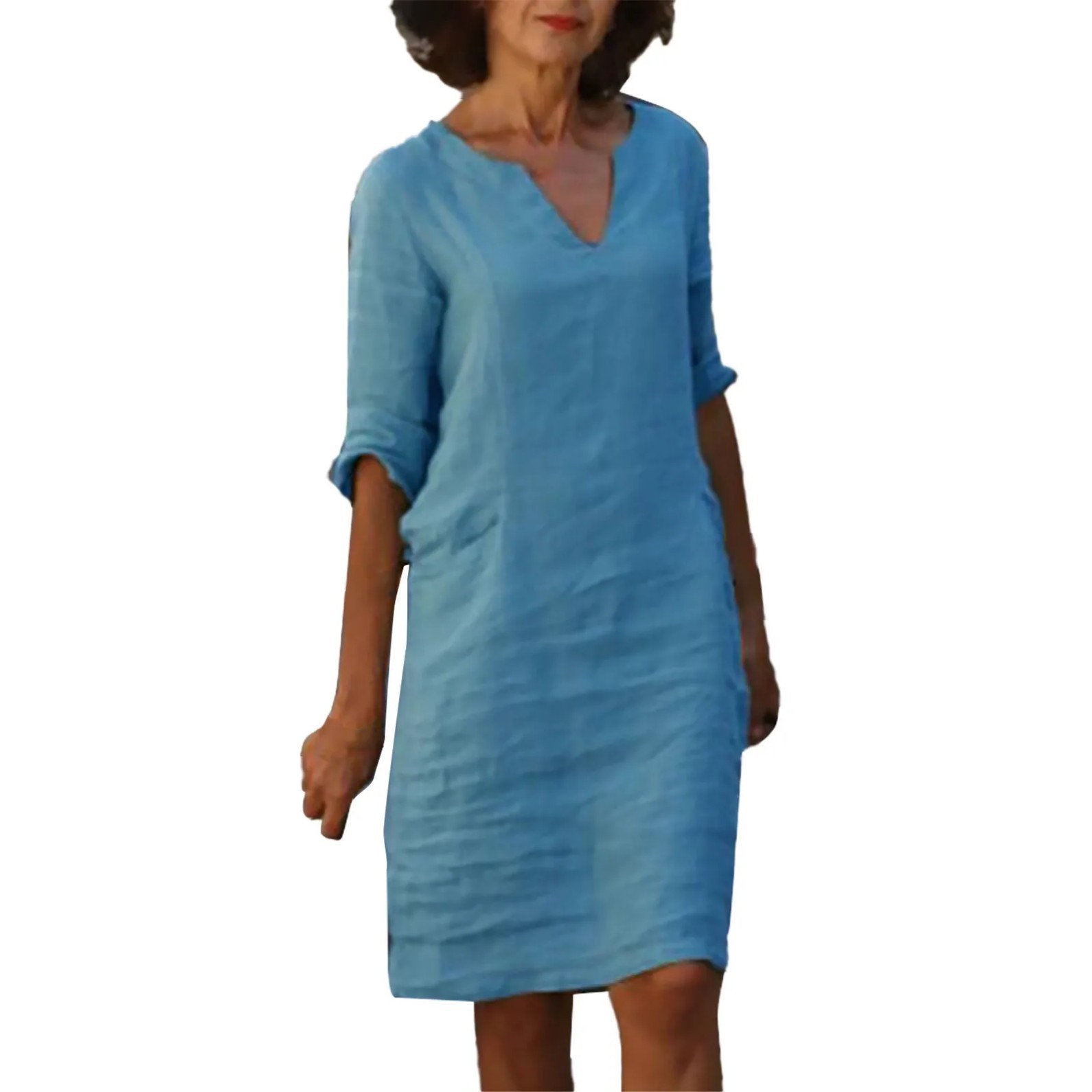 Women's Minimalist Solid Color Casual Dress
