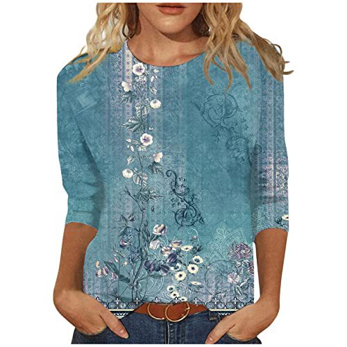 Leaf Floral Print Long Sleeve Casual Top