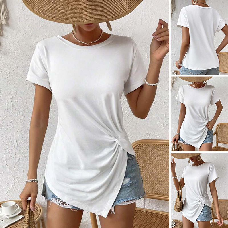 Women's Solid Crewneck Short Sleeve T-Shirt