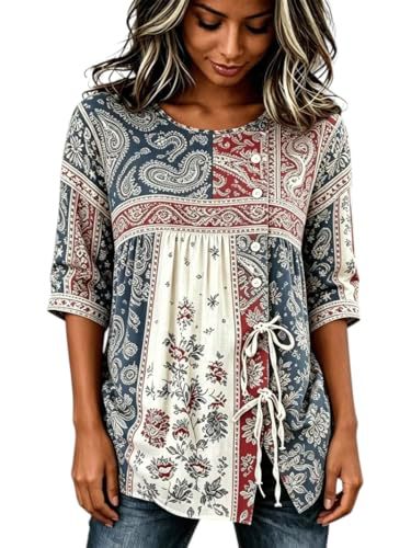 Women's American Flag Star Print Long Sleeve Shirt