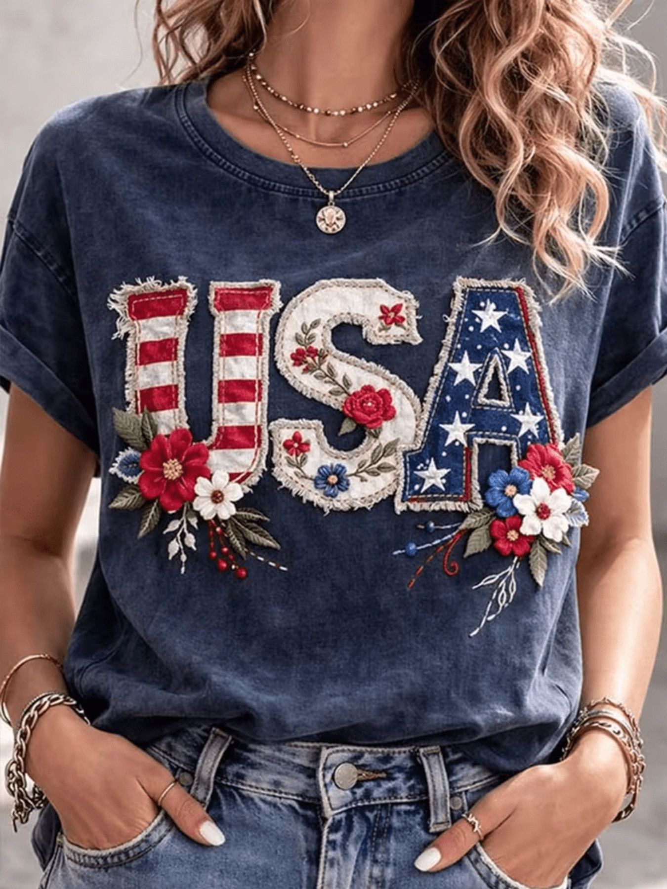 3D Print US 250th Anniversary Short Sleeve T-Shirt