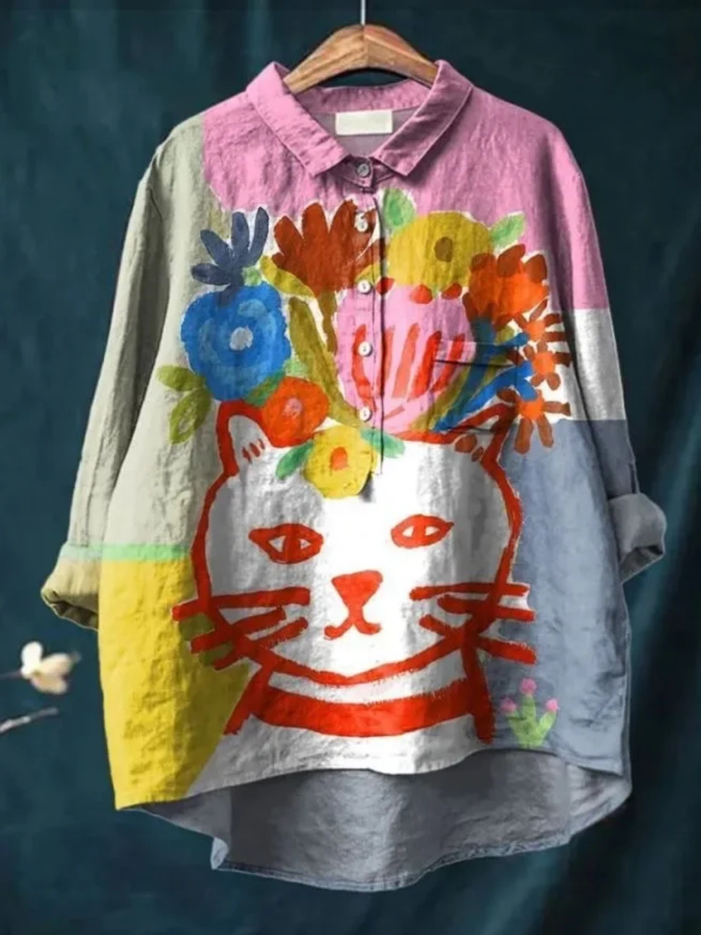 Women's Summer Animal Print Long Sleeve Blouse