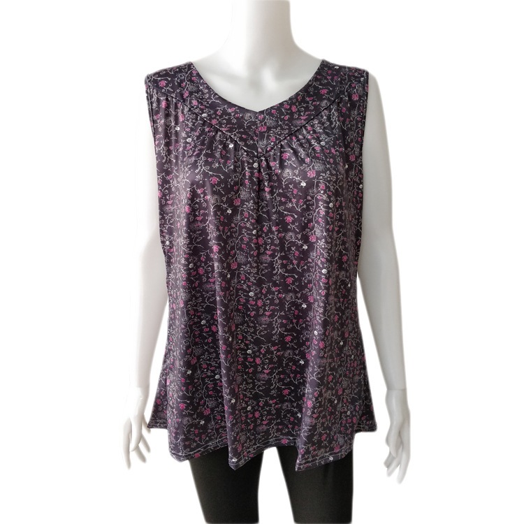 Women's Summer Floral Sleeveless V-Neck Tank Top