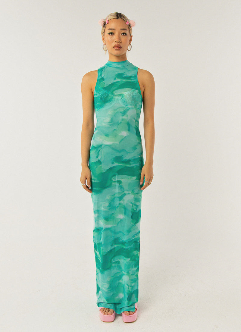 Women's Printed Bodycon Cami Dress Sleeveless