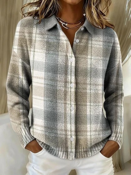 Women's Colorblock Starry Sky Print Long Sleeve Button-Front Shirt