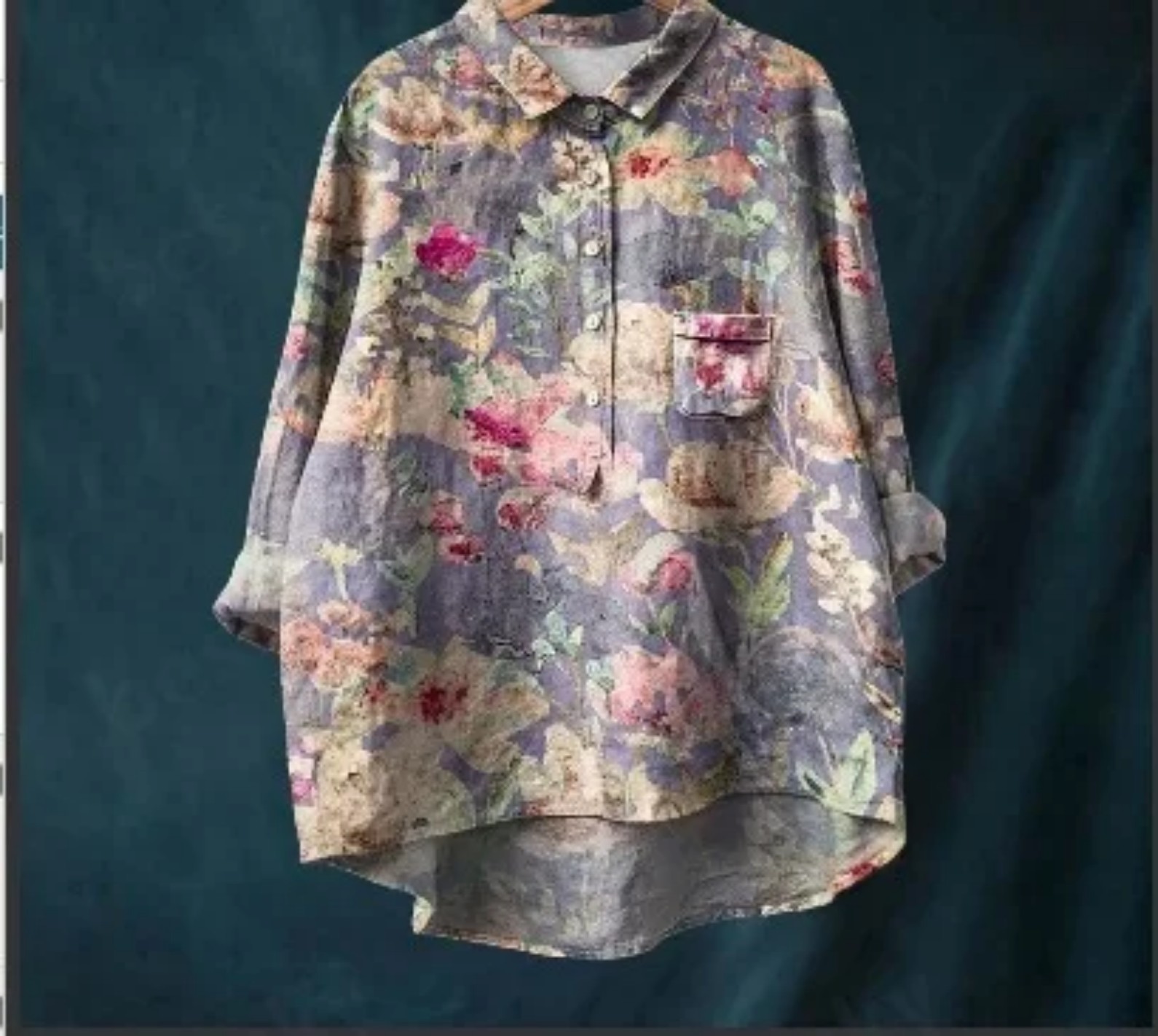 Women's Floral Print Long Sleeve Blouse