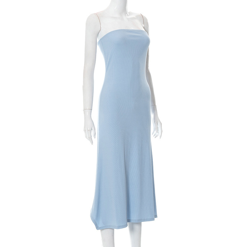 Solid Color Sleeveless High Waist Bodycon Casual Dress