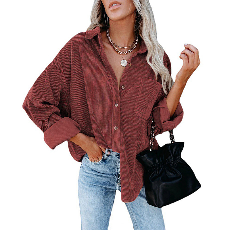 Oversize Corduroy Button-Down Shirt