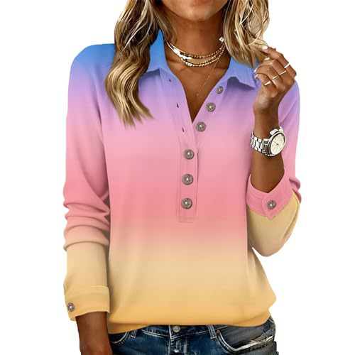 Women's Colorful Print Long Sleeve Shirt