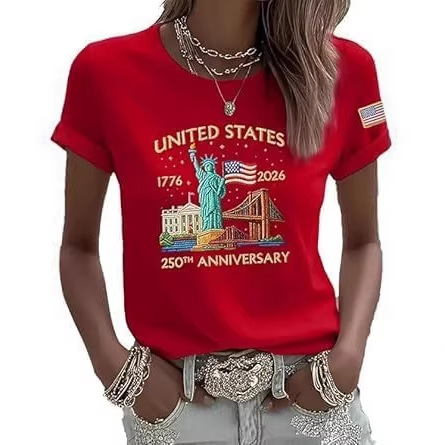 Eagle & Statue of Liberty Graphic Crewneck Short Sleeve Tee